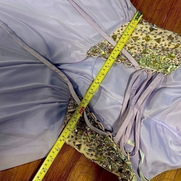 Beautiful Rhinestone Strapless Tie  Up Prom Dress - Picture 3 of 5